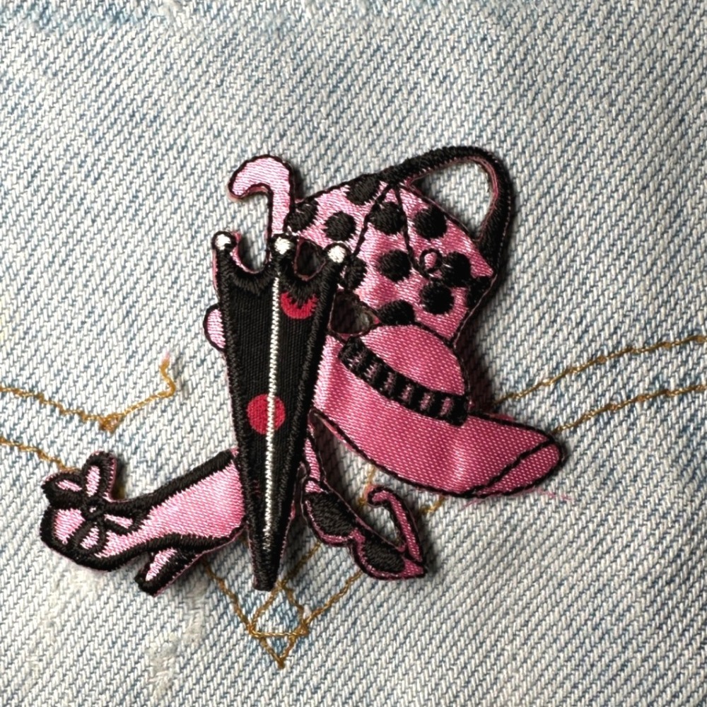 Pink Fashion Accessories Iron On Patch Purse Hat Shoe Umbrella‎ Applique